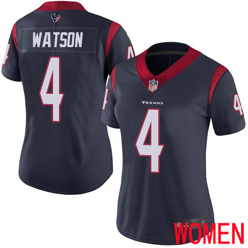 Houston Texans Limited Navy Blue Women Deshaun Watson Home Jersey NFL Football #4 Vapor Untouchable->houston texans->NFL Jersey